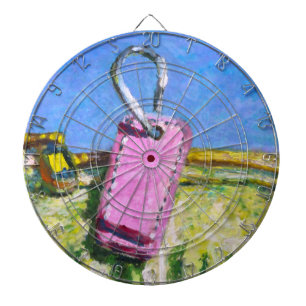 Pink Tag Expressionist Paintings iPad mini Dartboard
