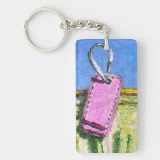 Pink Tag Keychain