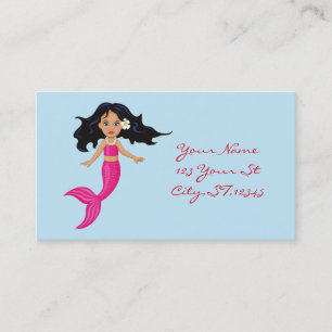 Pink-tailed Cute Mermaid Thunder_Cove Business Card