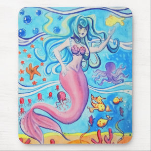 Pink Tailfin Mermaid Mousepad