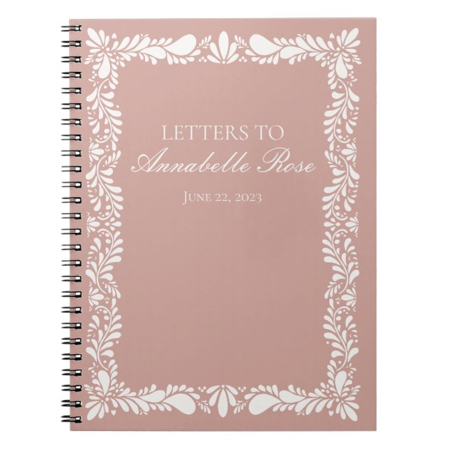 Pink Talaver Tile Fiesta Letters to Birthday Girl Notebook (Front)