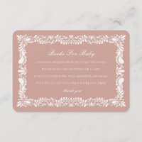Pink Talavera Tile Books Baby Invitation Insert