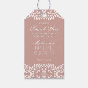 Pink Talavera Tile Fiesta Bridal Shower Favour Gift Tags