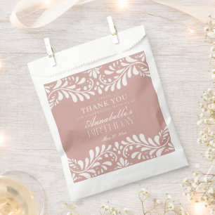 Pink Talavera Tile Spanish Fiesta Birthday Dessert Favour Bag