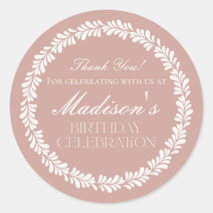 Pink Talavera Tile Spanish Fiesta Birthday Favour Classic Round Sticker