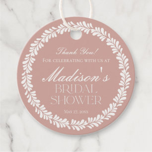 Pink Talavera Tile Spanish Fiesta Bridal Shower Favour Tags