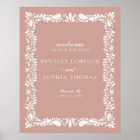 Pink Talavera Tile Spanish Fiesta Wedding Welcome