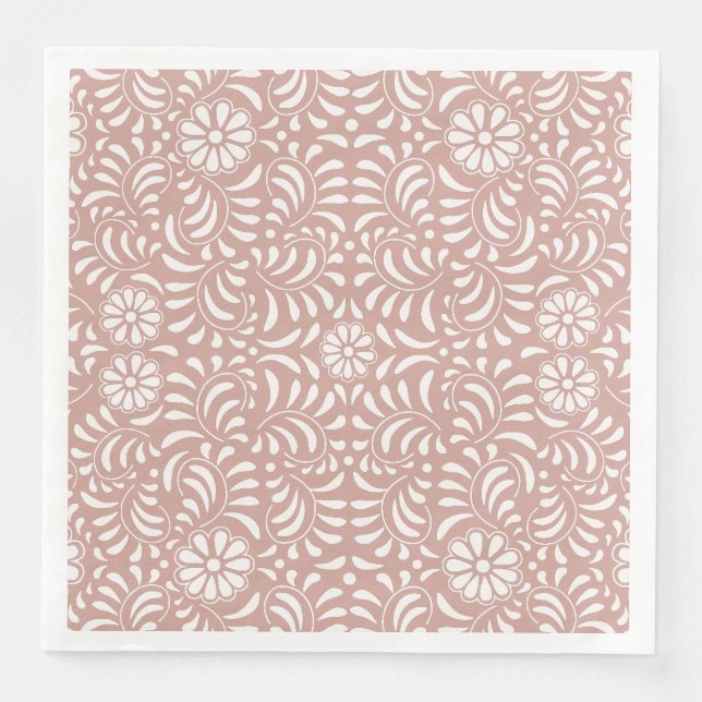 Pink Talavera Tile Spanish Style Fiesta Napkin (Front)