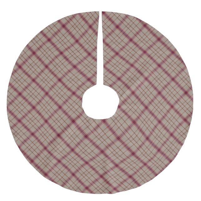 Pink Tartan Brushed Polyester Tree Skirt (Front)