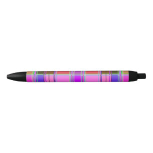 Pink tartan Fabric Pattern Cloth Madras Black Ink Pen