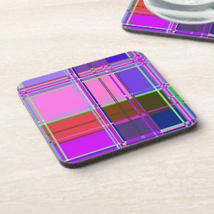 Pink tartan Fabric Pattern Cloth Madras Coaster