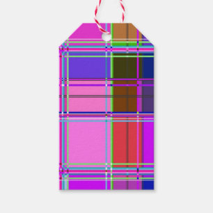 Pink tartan Fabric Pattern Cloth Madras Gift Tags