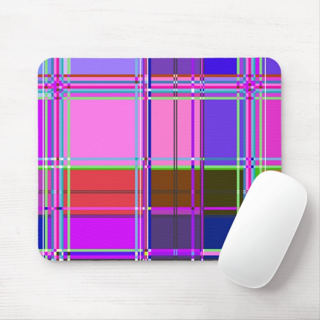 Pink tartan Fabric Pattern Cloth Madras Mouse Pad (With Mouse)