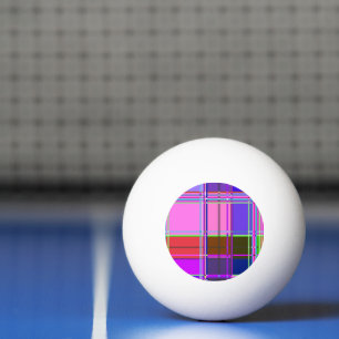 Pink tartan Fabric Pattern Cloth Madras Ping Pong Ball
