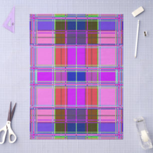 Pink tartan Fabric Pattern Cloth Madras Tissue Paper