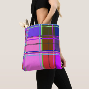 Pink tartan Fabric Pattern Cloth Madras Tote Bag