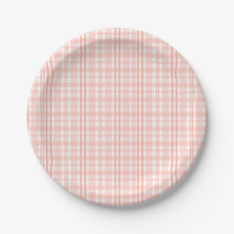 Pink Tartan Paper Plates Summer First Birthday