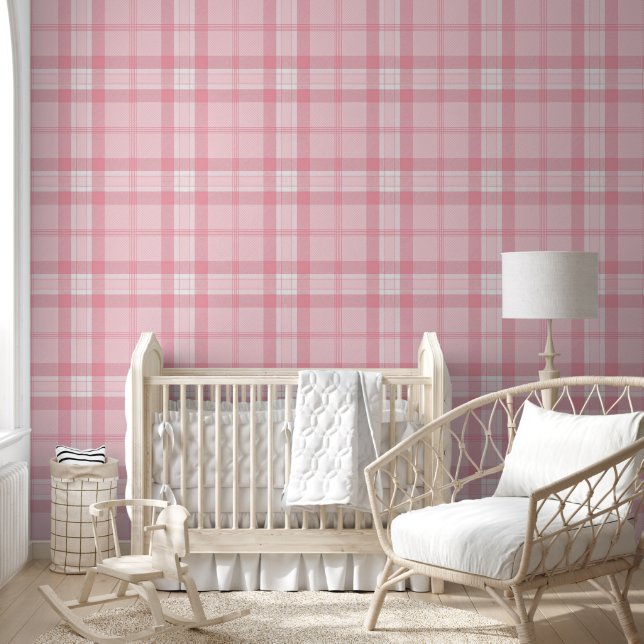 Pink Tartan Print – Cozy Plaid Wallpaper (Kids)