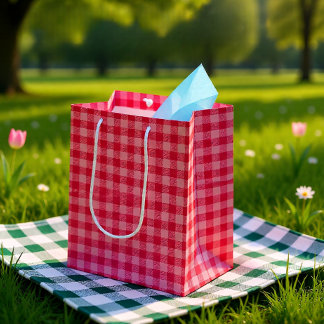Pink Tartar plaid summer  Medium Gift Bag