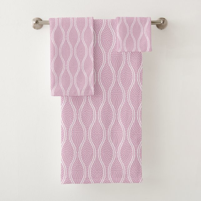 Pink Tatewaku Same Komon Bath Towel Set (Insitu)
