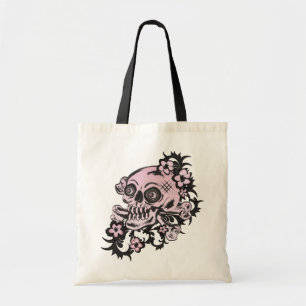 Pink Tattoo Skull Tote Bag