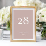 Pink Taupe Classic Formal Calligraphy Wedding Table Number<br><div class="desc">This Design is part of a collection;
Please get in touch with me if you need help finding matching designs or products;
Also available in alternate colours</div>