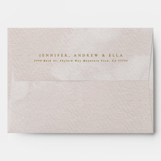 Pink Taupe Textured Baptism Envelope (Back (Top Flap))