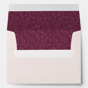 Pink/Taupe with Cranberry Plum Botanical Liner Envelopes