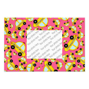Pink taxi pattern photo print