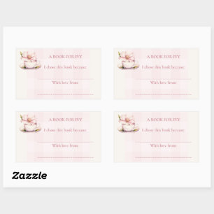 Pink Tea Party Baby Shower Sticker