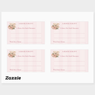 Pink Tea Party Baby Shower Sticker