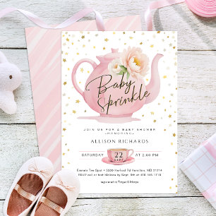 Pink Tea Party Baby Sprinkle Invitation