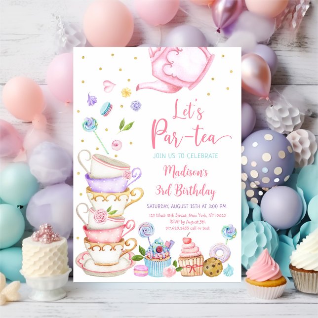 Pink Tea Party Birthday Invitation (Creator Uploaded)