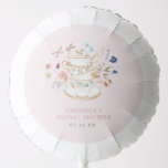 Pink Tea Party Bridal Shower Balloon<br><div class="desc">Elevate your party décor with our pink balloon, featuring a lovely arrangement of watercolor florals in blush pink, dusty blue, and deep purple, accented by sage greenery. The soft cream and gold details add a touch of elegance, making this balloon the perfect addition to your tea party ambiance while keeping...</div>