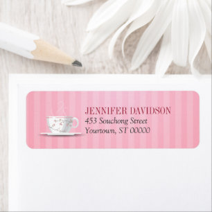 Pink Tea Party Return Address