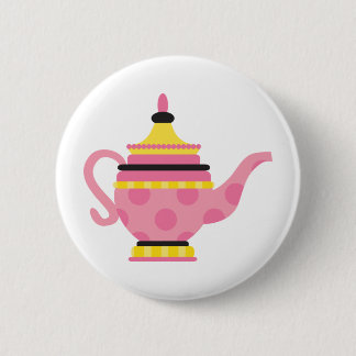 Pink Tea Pot 2 Inch Round Button