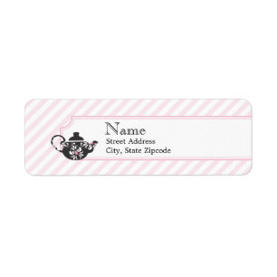 Pink Tea Return Address Label