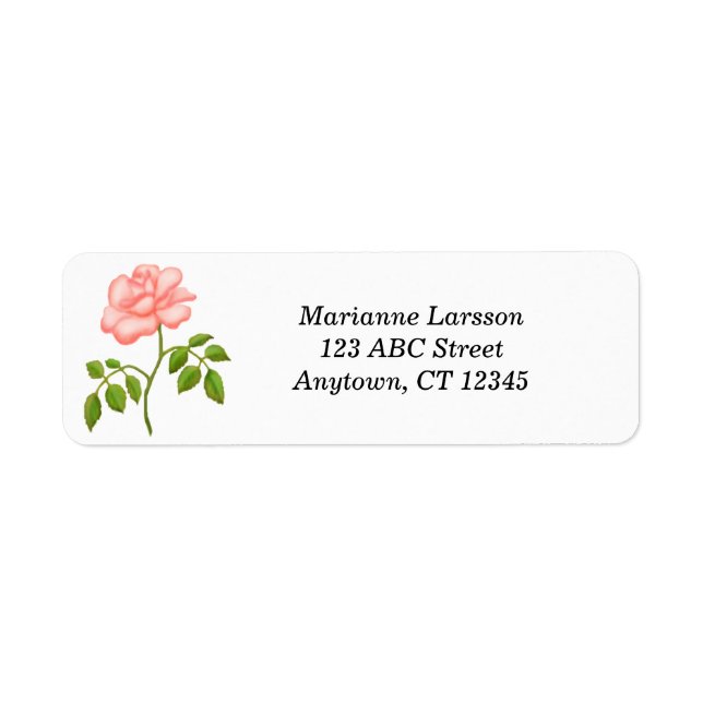 Pink Tea Rose Address Labels (Front)