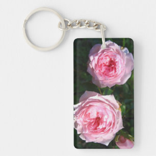 Pink Tea Rose Keychain