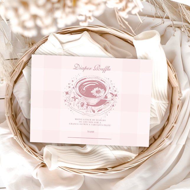 Pink Tea With The Mom To Be Diapper Raffle Enclosure Card (Creator Uploaded)