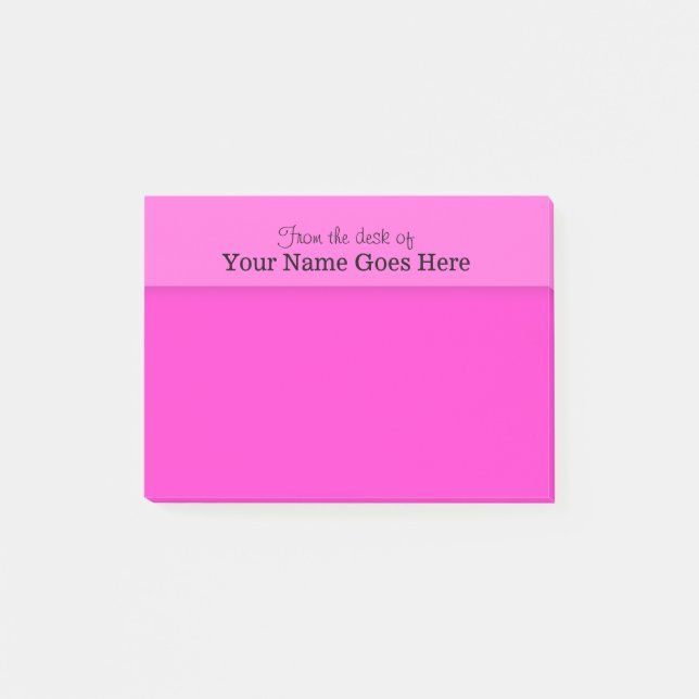 Pink teachers name desk note organizer (Front)
