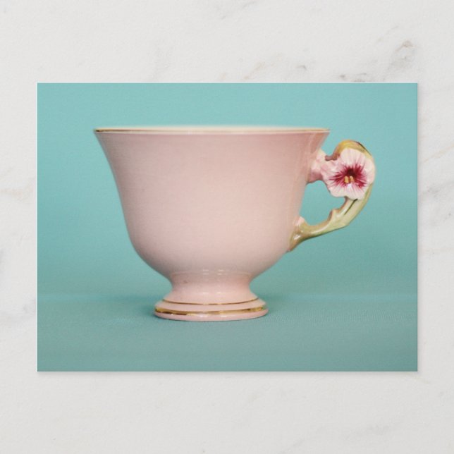 Pink Teacup Postcard (Front)