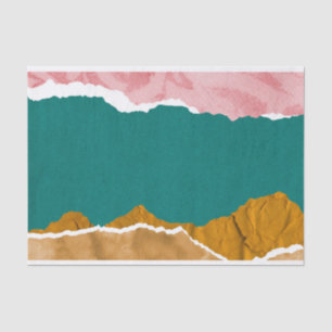 Pink Teal Abstract Modern Decoupage Tissue Paper