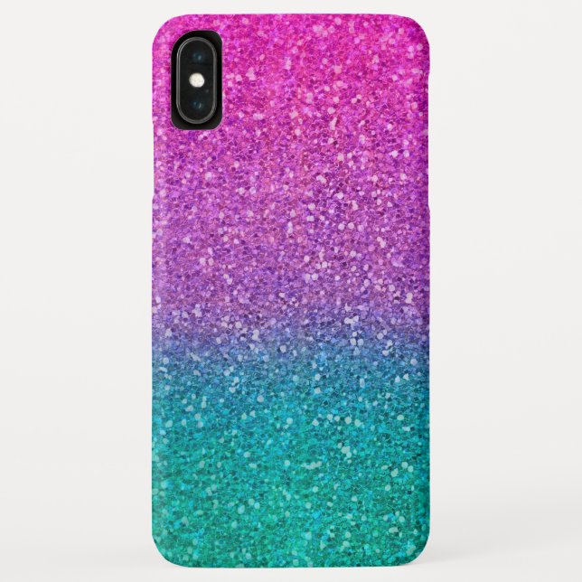 Pink Teal Aqua Blue & Purple Sparkly Glitter Case-Mate iPhone Case (Back)