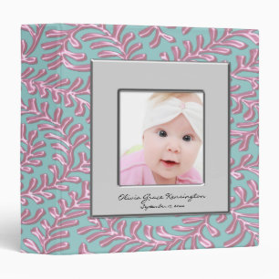 Pink & Teal Blue Photo Frame Baby Album Binder