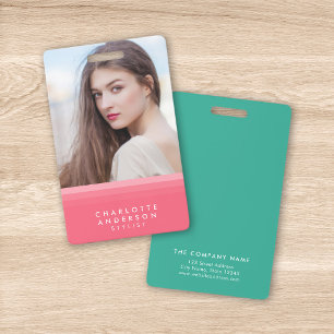 Pink & Teal Layered Photo Badge