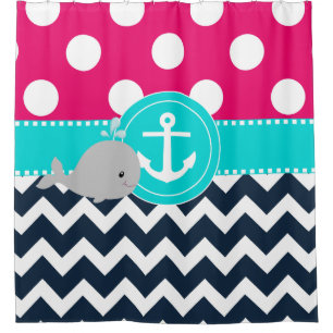 Pink Teal Navy Whale
