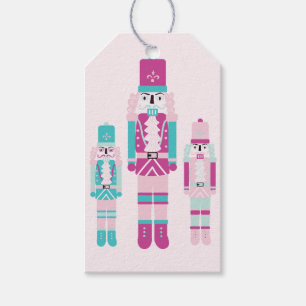 Pink & Teal Nutcracker Trio Gift Tag