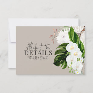 Pink, teal + orchid tropical floral enclosure card