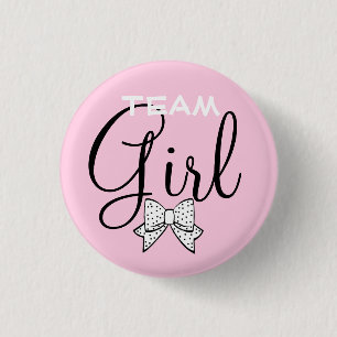 Pink Team Girl Baby Shower Game 1 Inch Round Button